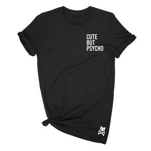 Cute But Psycho Kitty for Women Black T-Shirt